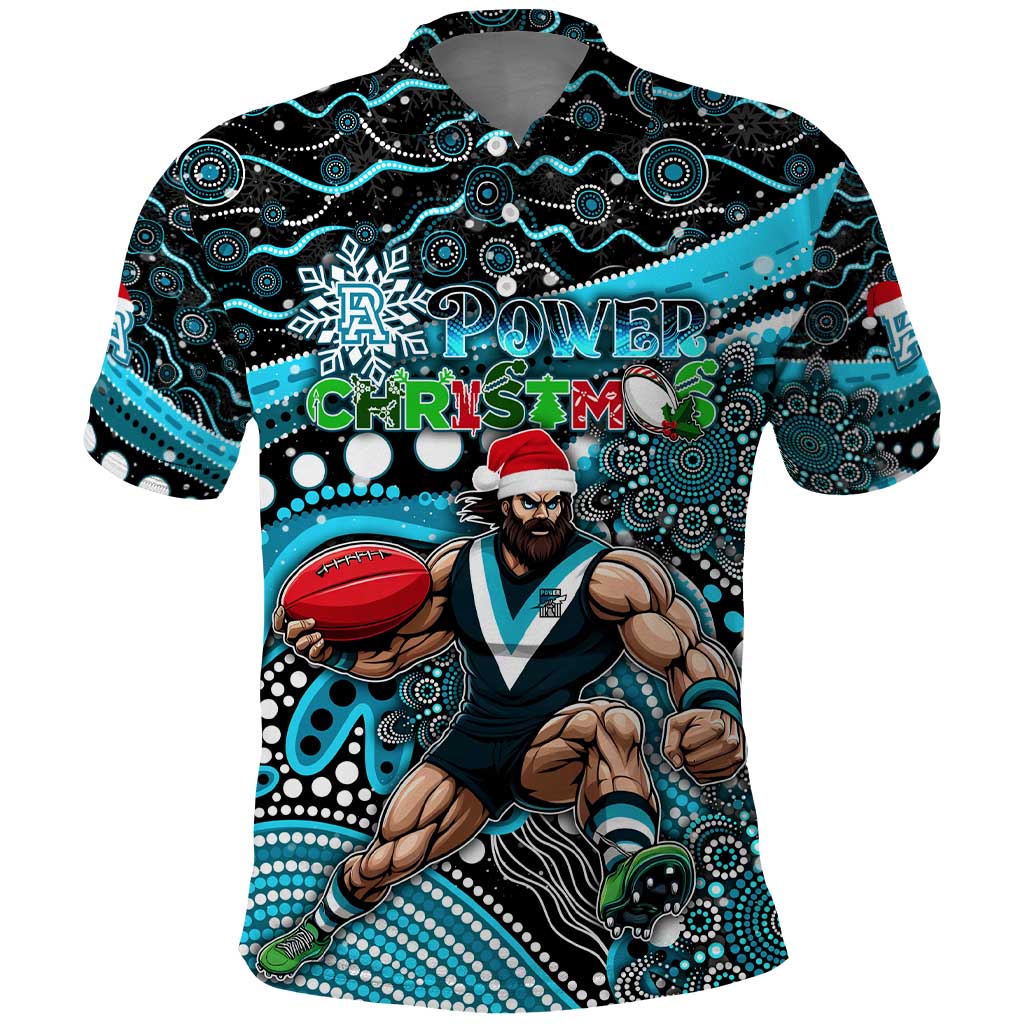 Merry Christmas AFL Power Polo Shirt Aboriginal Santa Football Mascot - Vibe Hoodie Shop