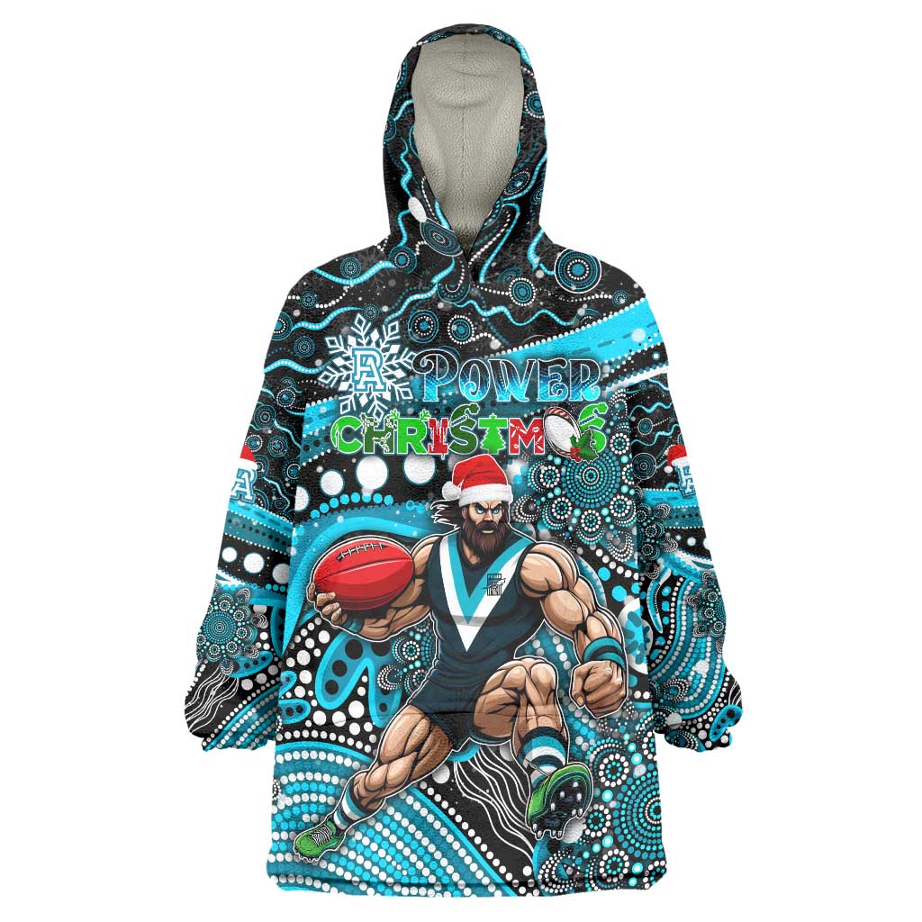 Merry Christmas AFL Power Wearable Blanket Hoodie Aboriginal Santa Football Mascot - Vibe Hoodie Shop