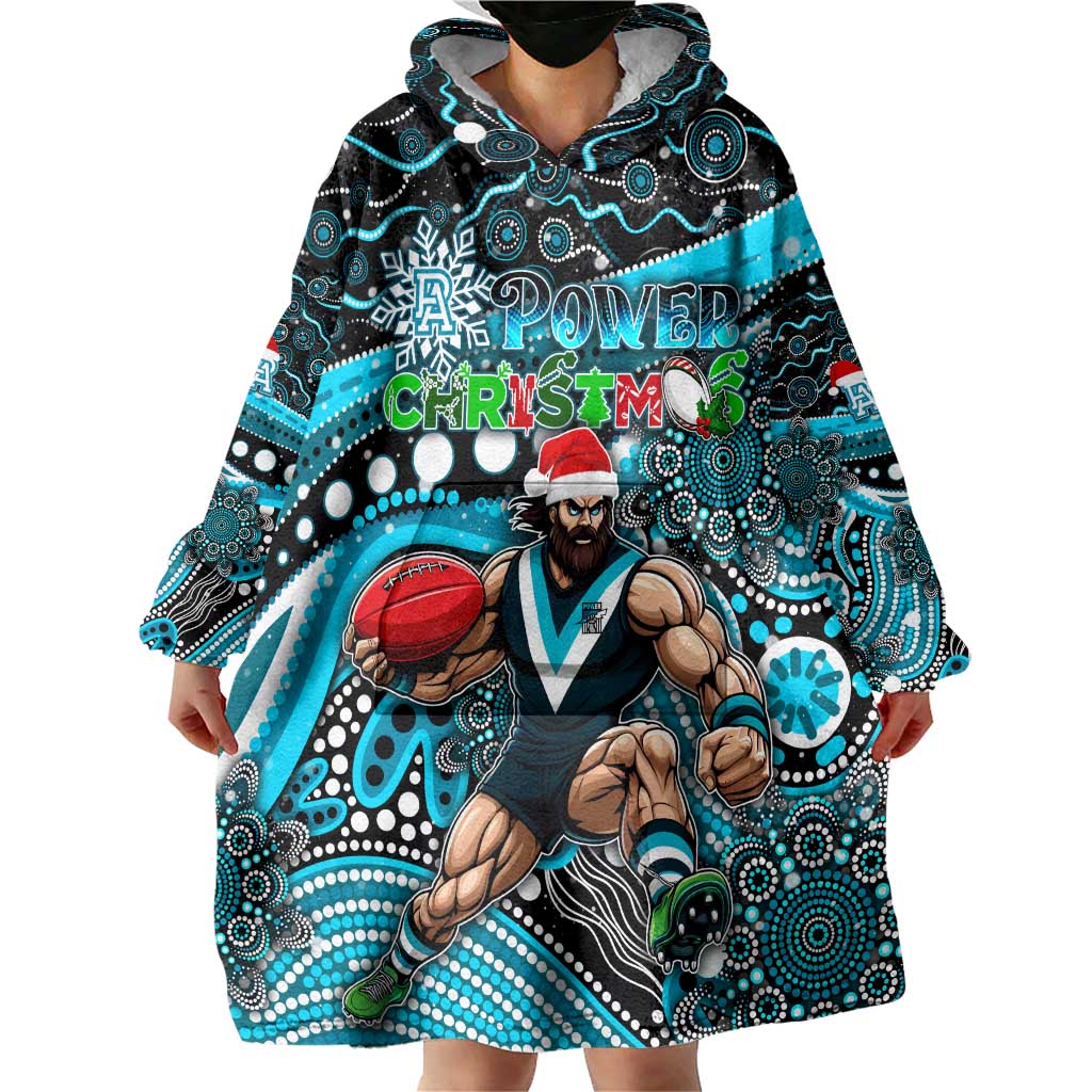 Merry Christmas AFL Power Wearable Blanket Hoodie Aboriginal Santa Football Mascot - Vibe Hoodie Shop