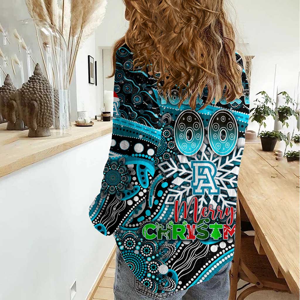 Merry Christmas AFL Power Women Casual Shirt Aboriginal Santa Football Mascot - Vibe Hoodie Shop