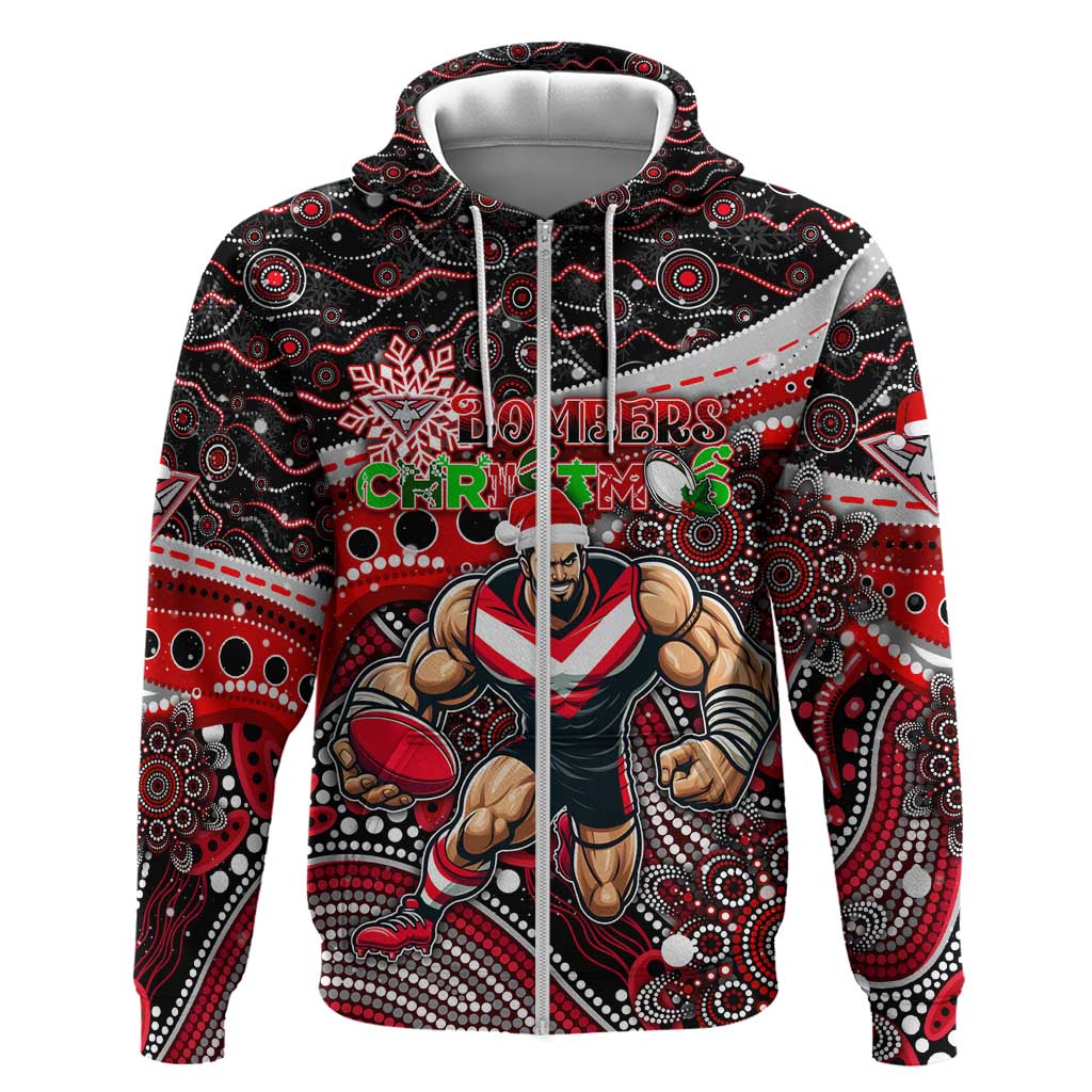 Merry Christmas AFL Bombers Hoodie Aboriginal Santa Football Mascot - Vibe Hoodie Shop