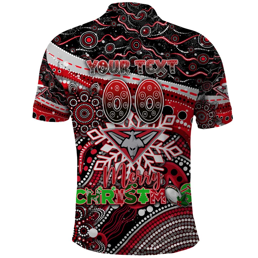 Merry Christmas AFL Bombers Polo Shirt Aboriginal Santa Football Mascot - Vibe Hoodie Shop