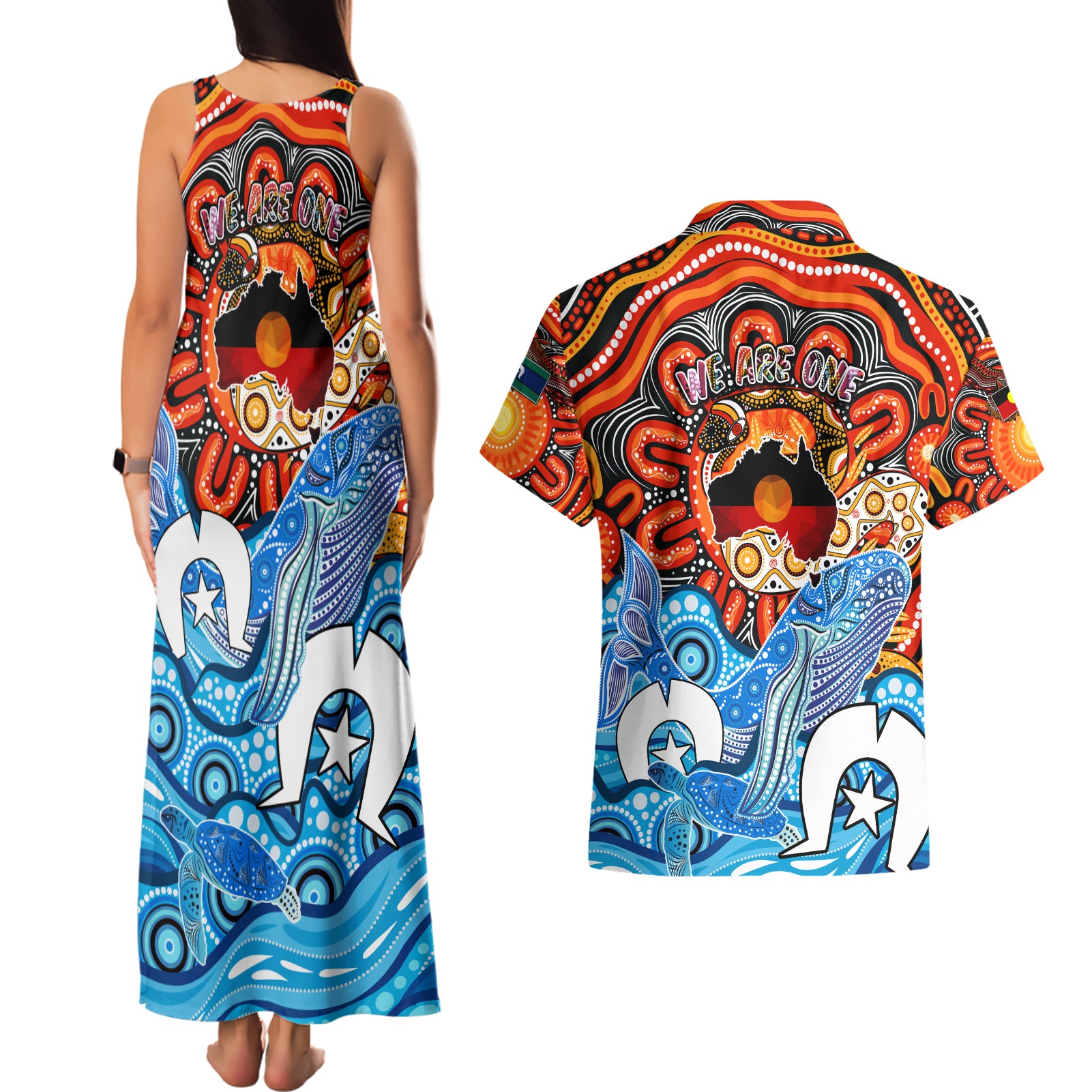 aboriginal-and-torres-strait-islands-couples-matching-tank-maxi-dress-and-hawaiian-shirt-we-are-one