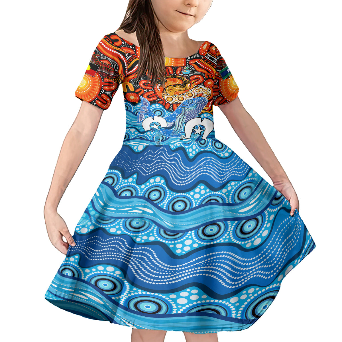 aboriginal-and-torres-strait-islands-family-matching-mermaid-dress-and-hawaiian-shirt-we-are-one