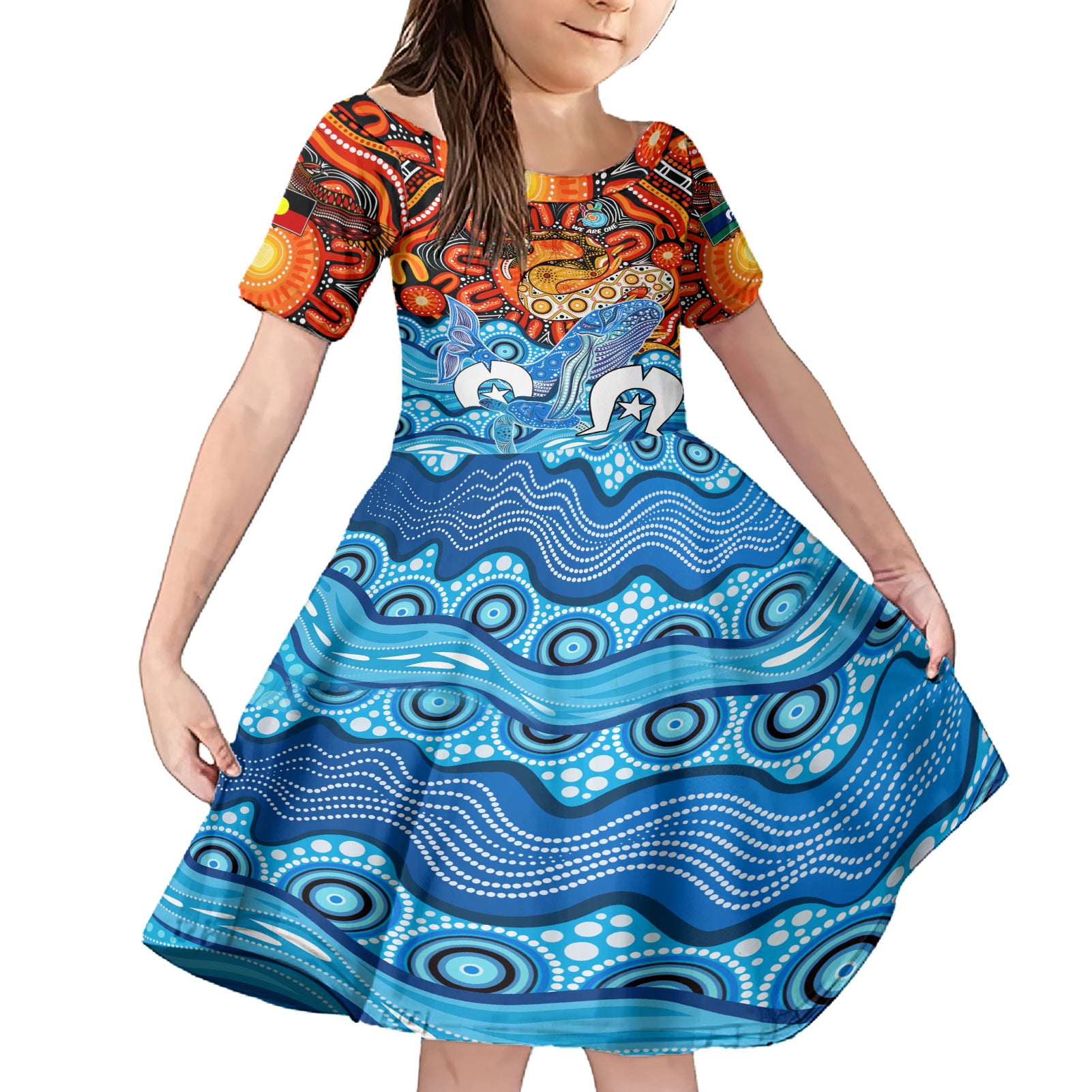 aboriginal-and-torres-strait-islands-family-matching-short-sleeve-bodycon-dress-and-hawaiian-shirt-we-are-one