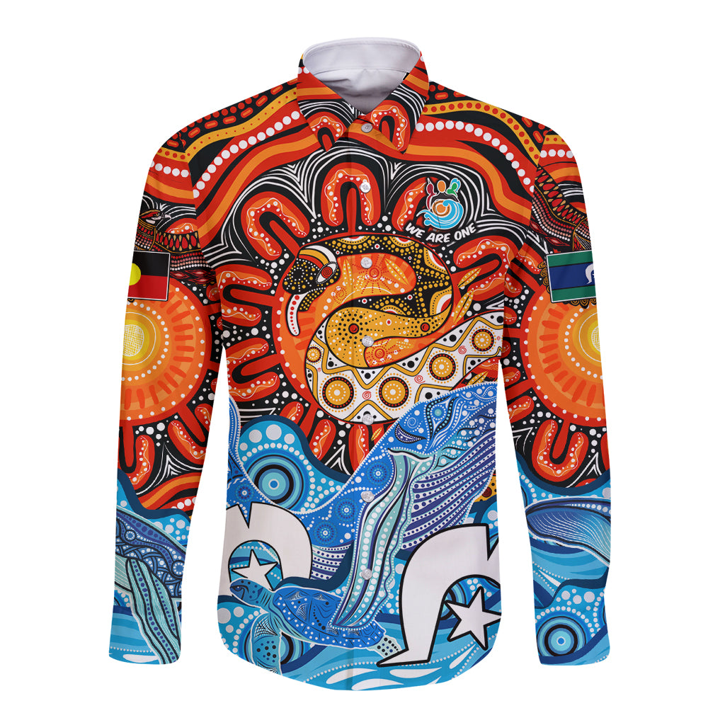 Aboriginal And Torres Strait Islands Long Sleeve Button Shirt We Are One - Vibe Hoodie Shop