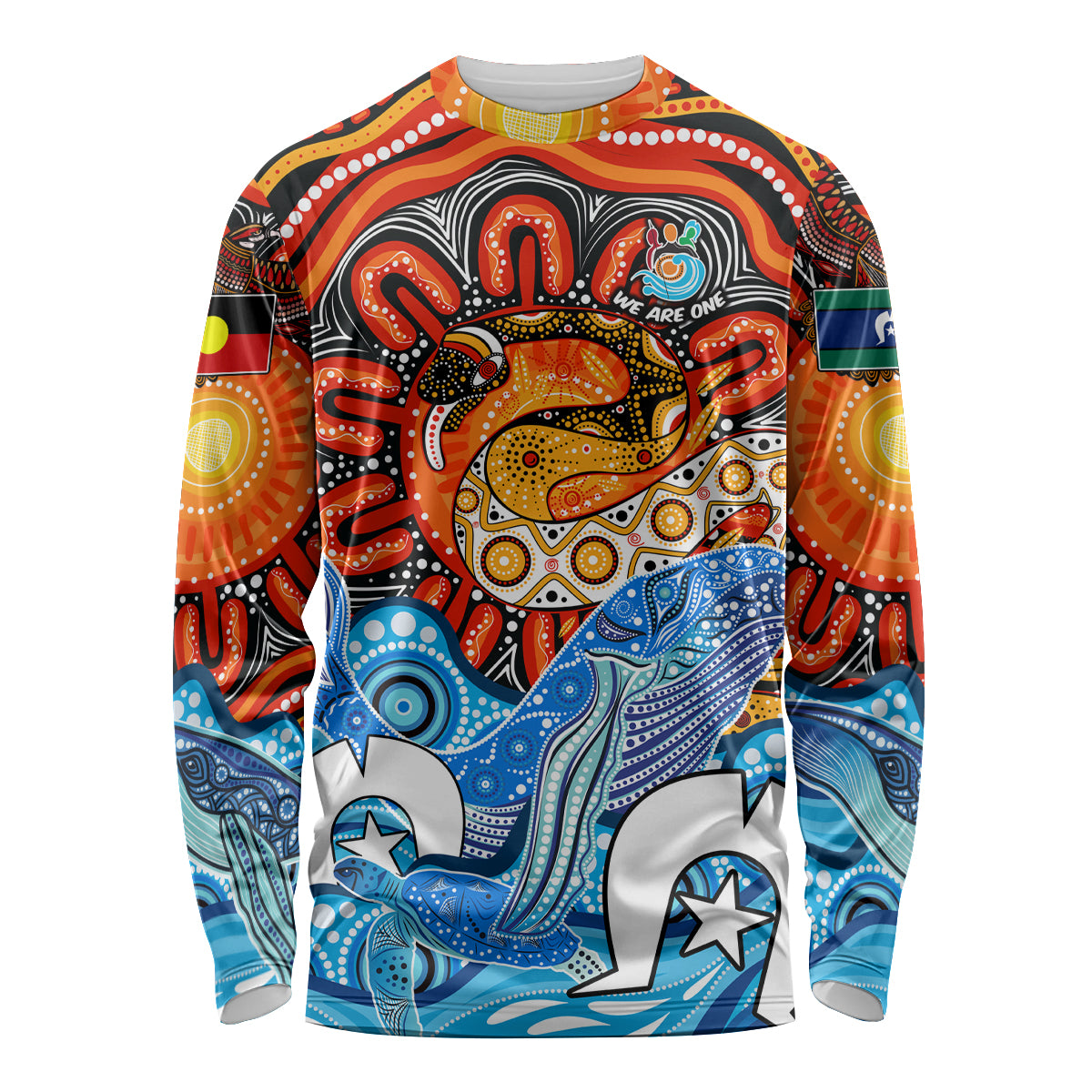 Aboriginal And Torres Strait Islands Long Sleeve Shirt We Are One - Vibe Hoodie Shop