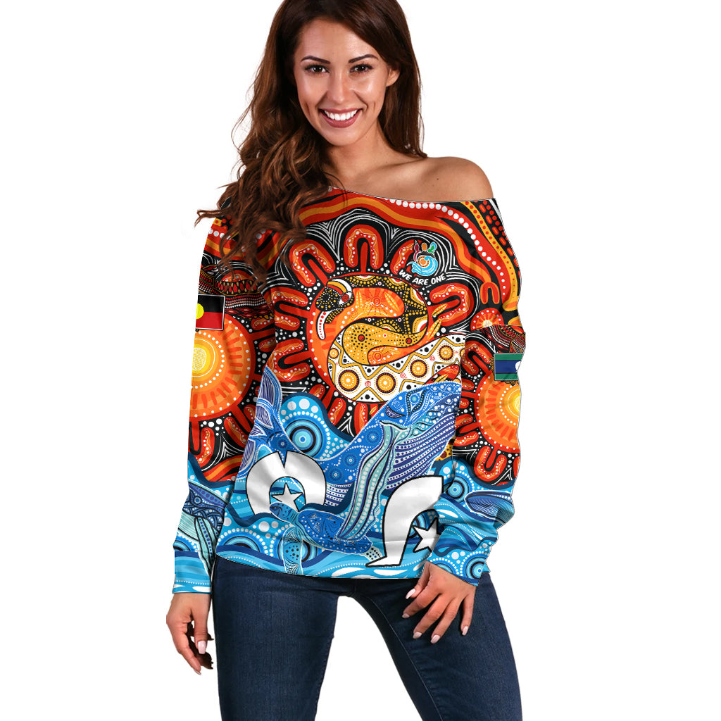Aboriginal And Torres Strait Islands Off Shoulder Sweater We Are One - Vibe Hoodie Shop