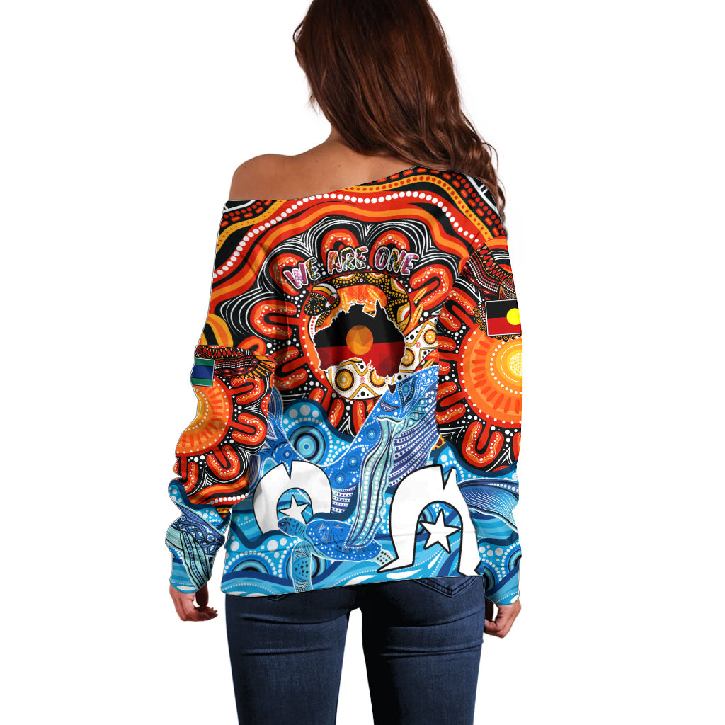 Aboriginal And Torres Strait Islands Off Shoulder Sweater We Are One - Vibe Hoodie Shop