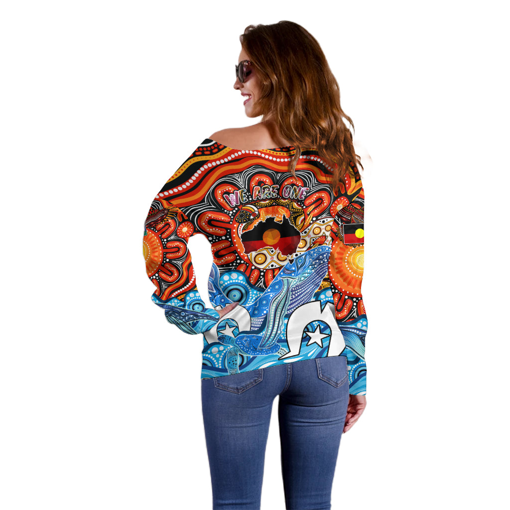 Aboriginal And Torres Strait Islands Off Shoulder Sweater We Are One - Vibe Hoodie Shop