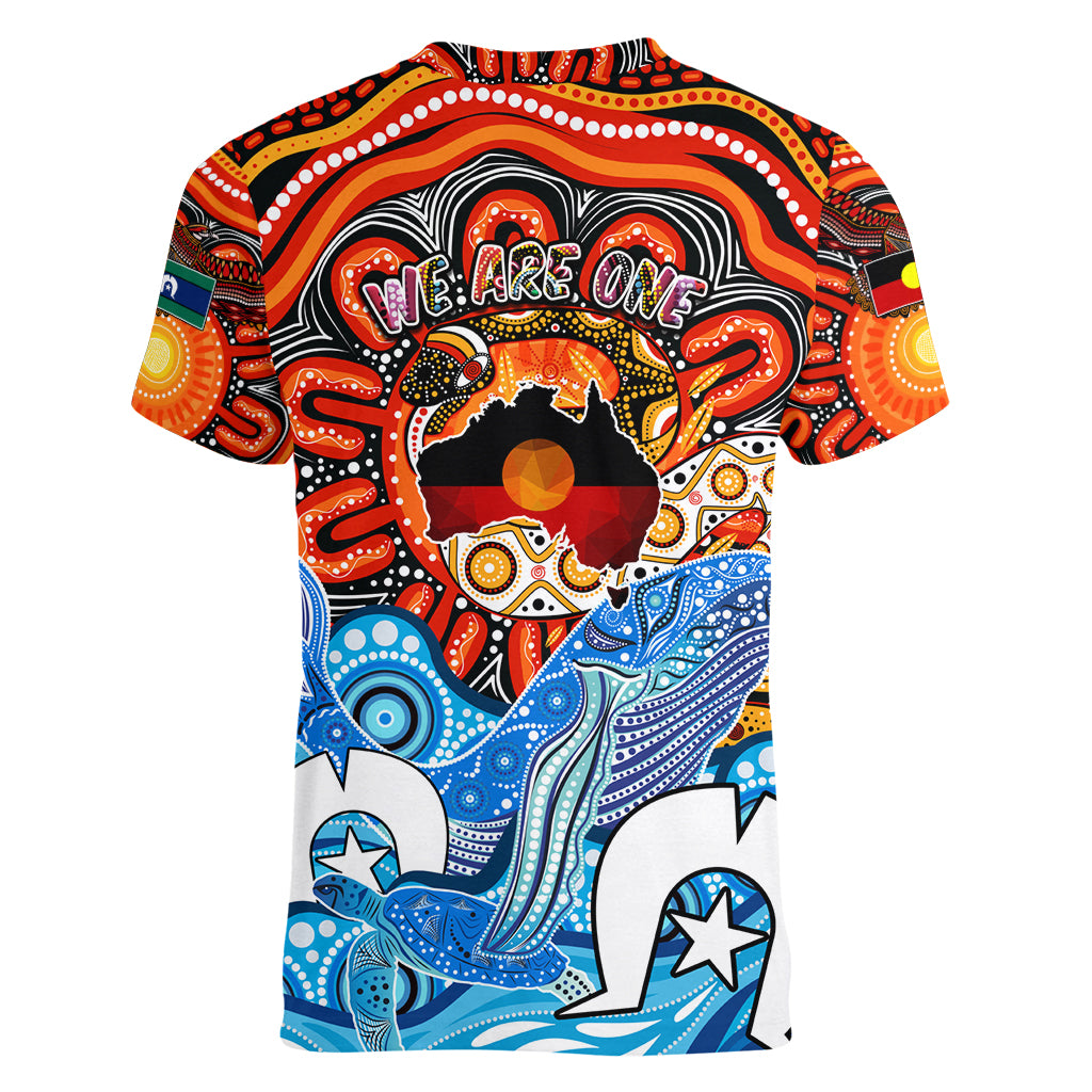 Aboriginal And Torres Strait Islands Women V Neck T Shirt We Are One - Vibe Hoodie Shop