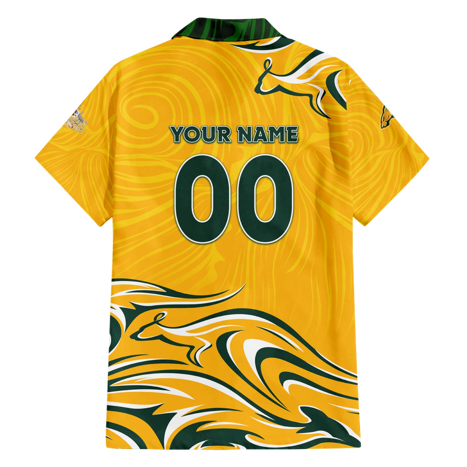 Personalised Australia Soccer Matildas Hawaiian Shirt Kangaroo Tornado Yellow - Vibe Hoodie Shop