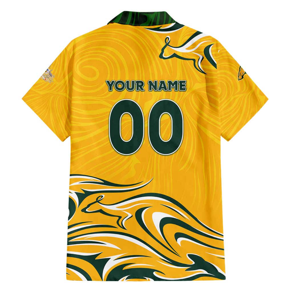 Personalised Australia Soccer Matildas Hawaiian Shirt Kangaroo Tornado Yellow DT02