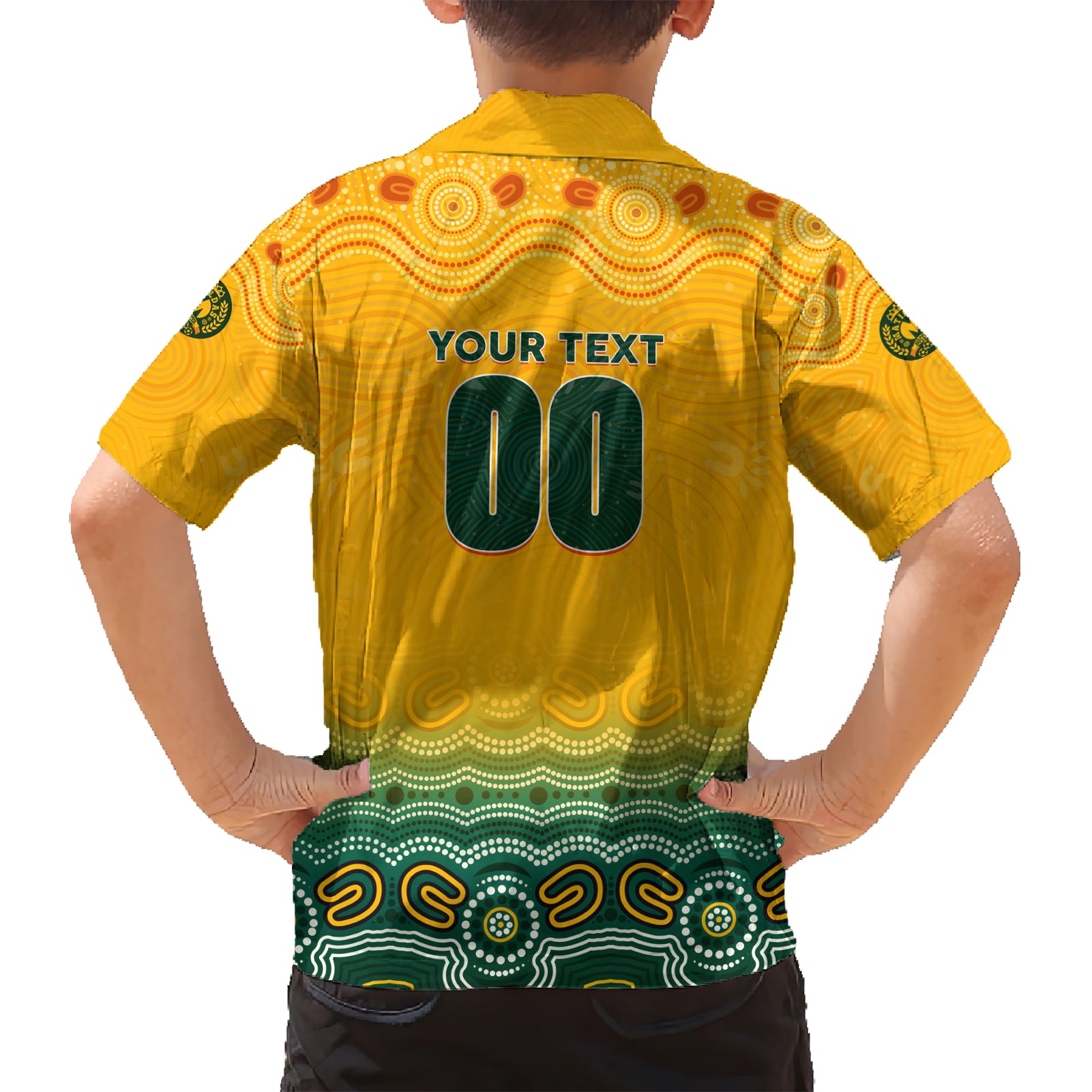 Personalised Australia Matildas Hawaiian Shirt Tillies Aboriginal Simple Yellow - Vibe Hoodie Shop