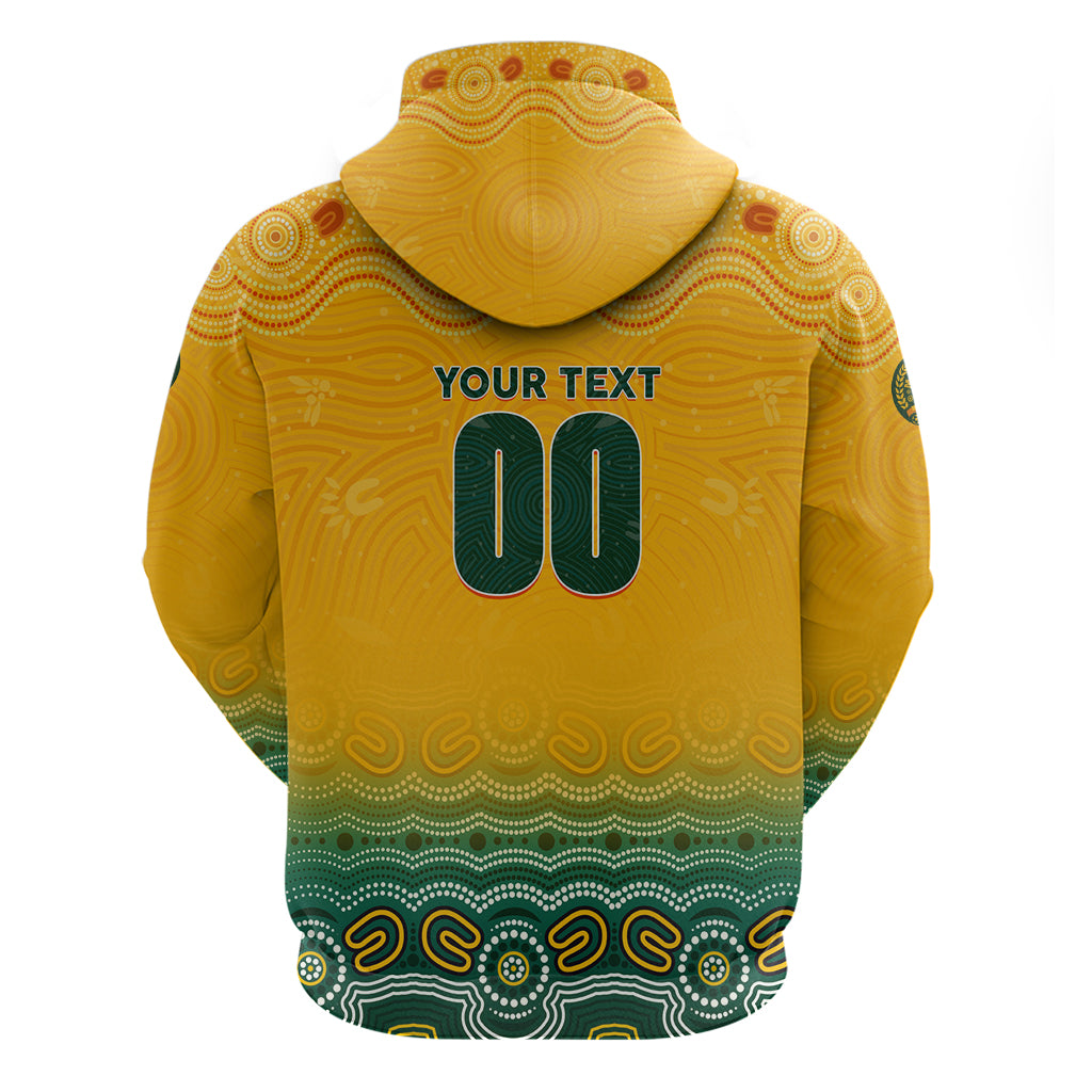 Personalised Australia Matildas Hoodie Tillies Aboriginal Simple Yellow - Vibe Hoodie Shop