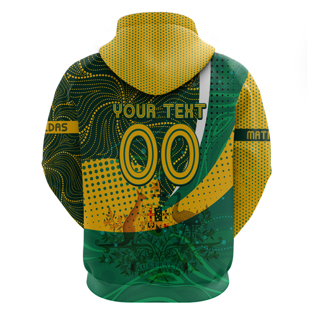 Personalised Matildas Australia Soccer Hoodie Aboriginal Dot Painting - Vibe Hoodie Shop