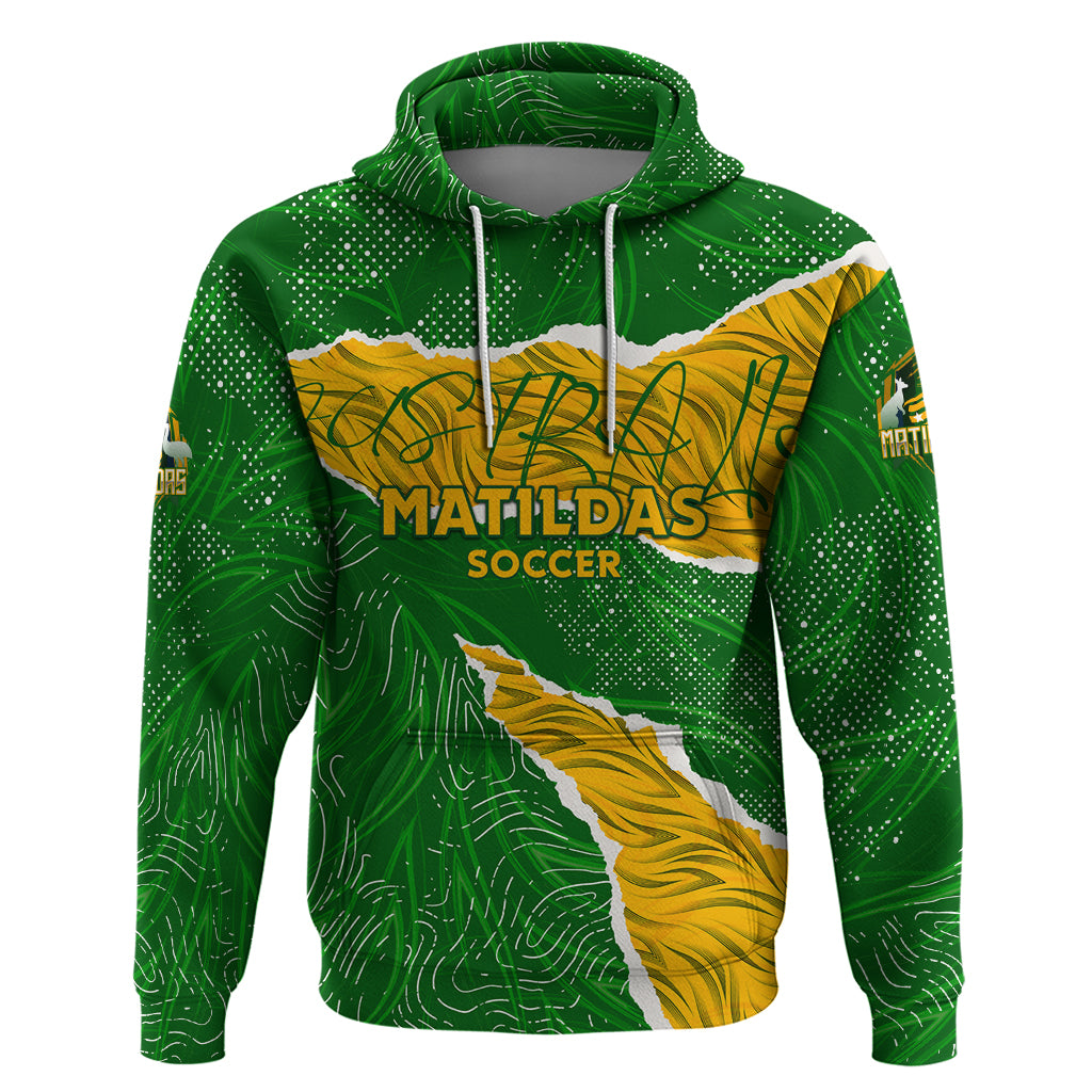 Personalised Matildas Hoodie Australia Soccer Fingerprint - Vibe Hoodie Shop