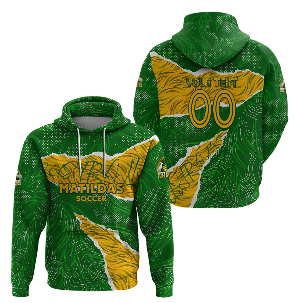 Personalised Matildas Hoodie Australia Soccer Fingerprint - Vibe Hoodie Shop