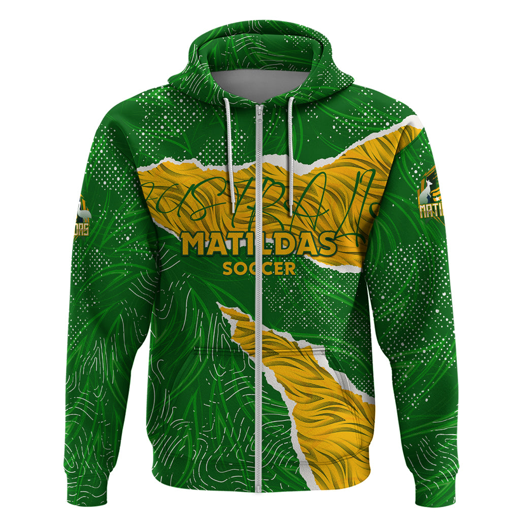 Personalised Matildas Hoodie Australia Soccer Fingerprint - Vibe Hoodie Shop