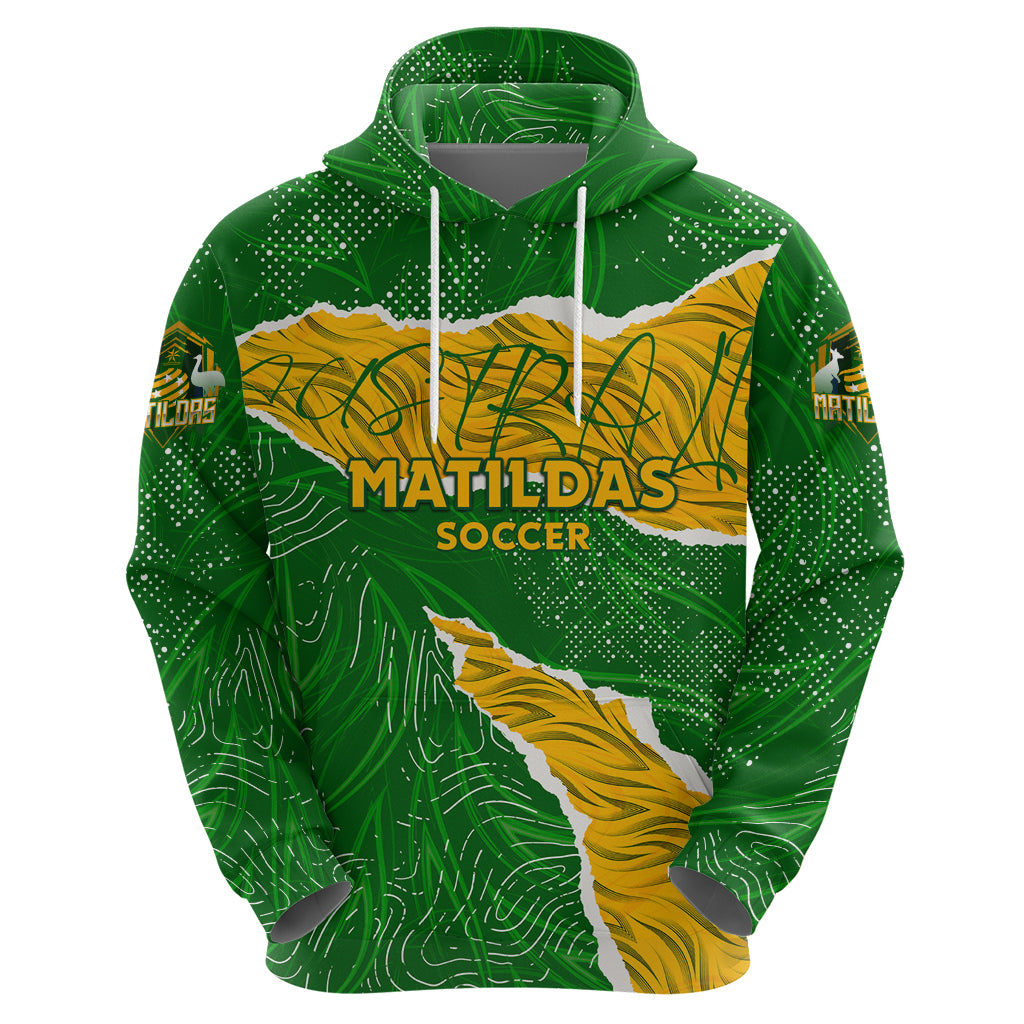 Personalised Matildas Hoodie Australia Soccer Fingerprint - Vibe Hoodie Shop