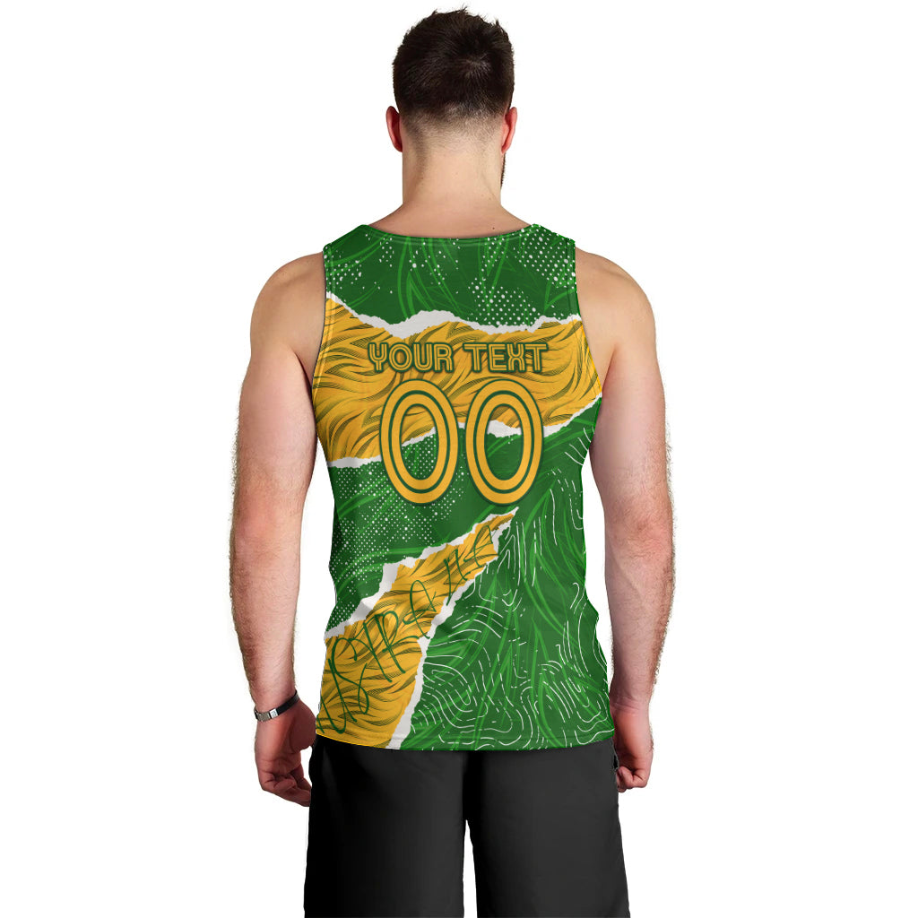 Personalised Matildas Men Tank Top Australia Soccer Fingerprint - Vibe Hoodie Shop