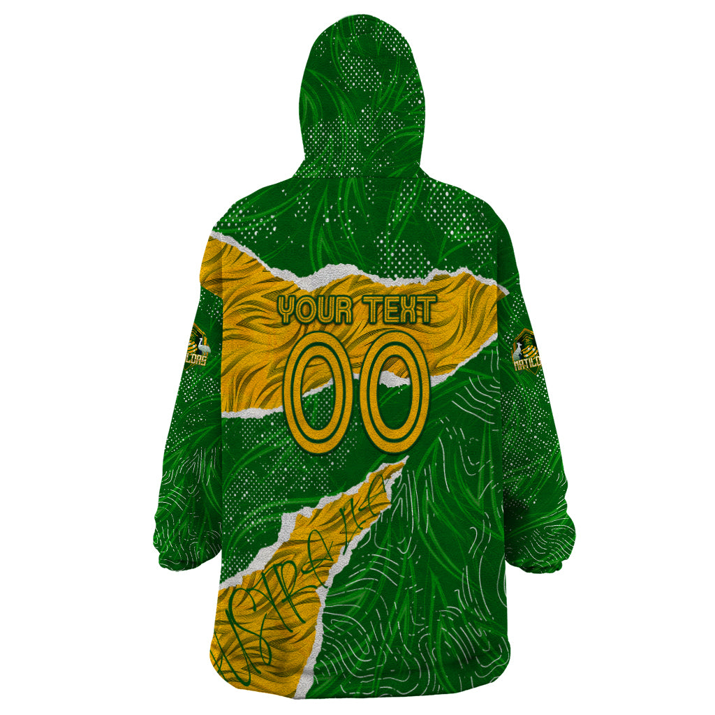 Personalised Matildas Wearable Blanket Hoodie Australia Soccer Fingerprint - Vibe Hoodie Shop