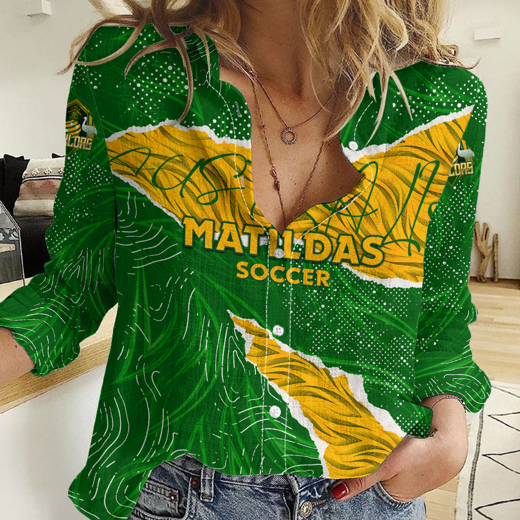 Personalised Matildas Women Casual Shirt Australia Soccer Fingerprint - Vibe Hoodie Shop