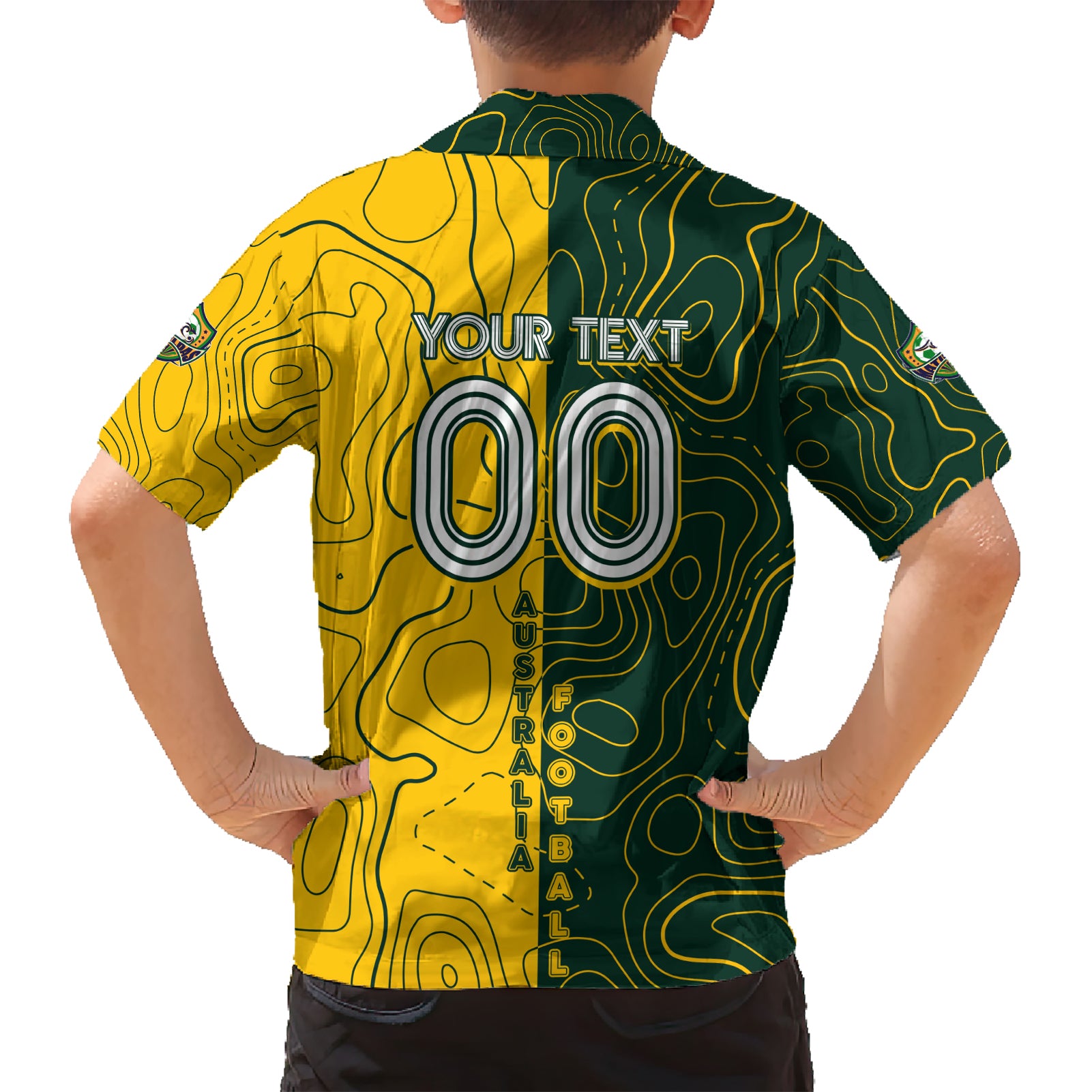 Personalised Matildas Mascot Hawaiian Shirt Australia Football Topographic - Vibe Hoodie Shop