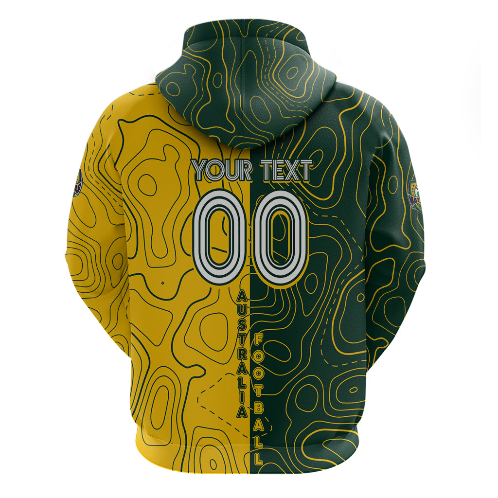 Personalised Matildas Mascot Hoodie Australia Football Topographic - Vibe Hoodie Shop