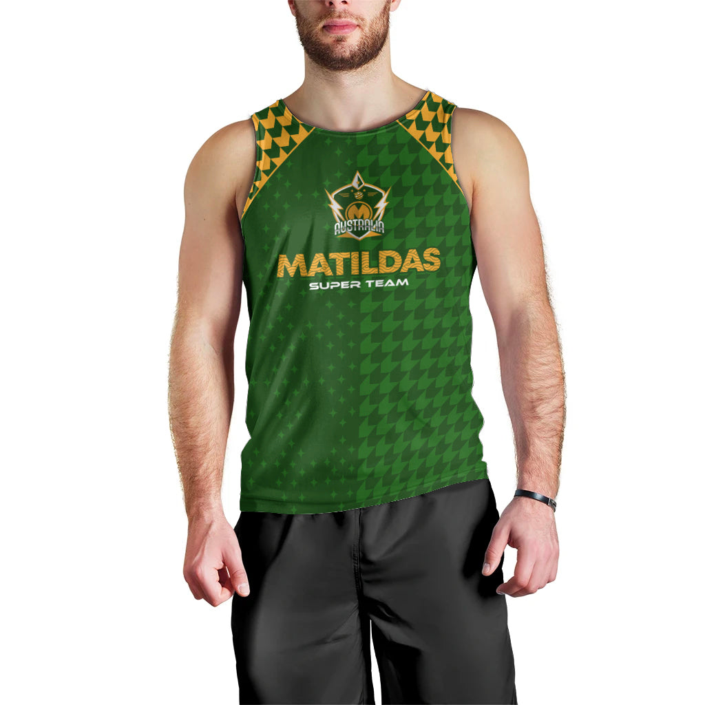 Personalised Australia Soccer Matildas Men Tank Top Super Team - Vibe Hoodie Shop