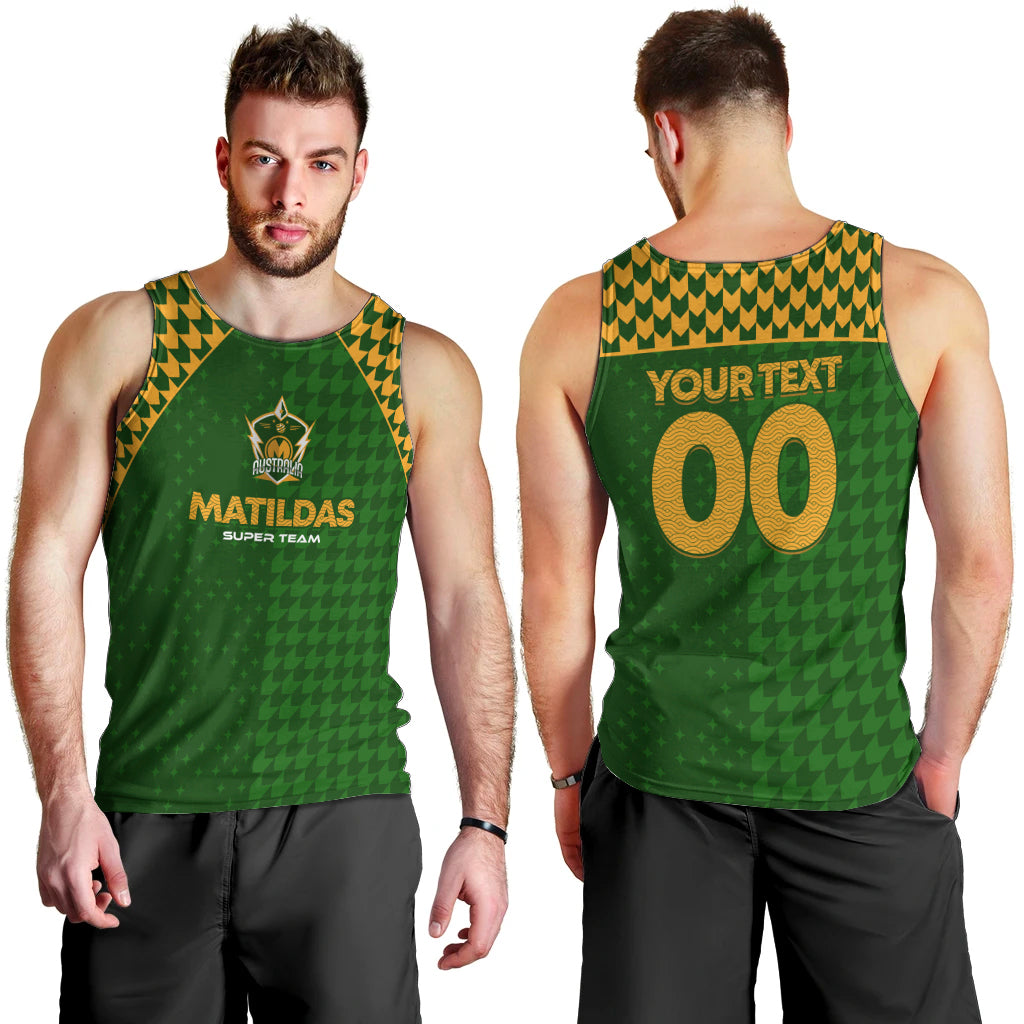 Personalised Australia Soccer Matildas Men Tank Top Super Team - Vibe Hoodie Shop