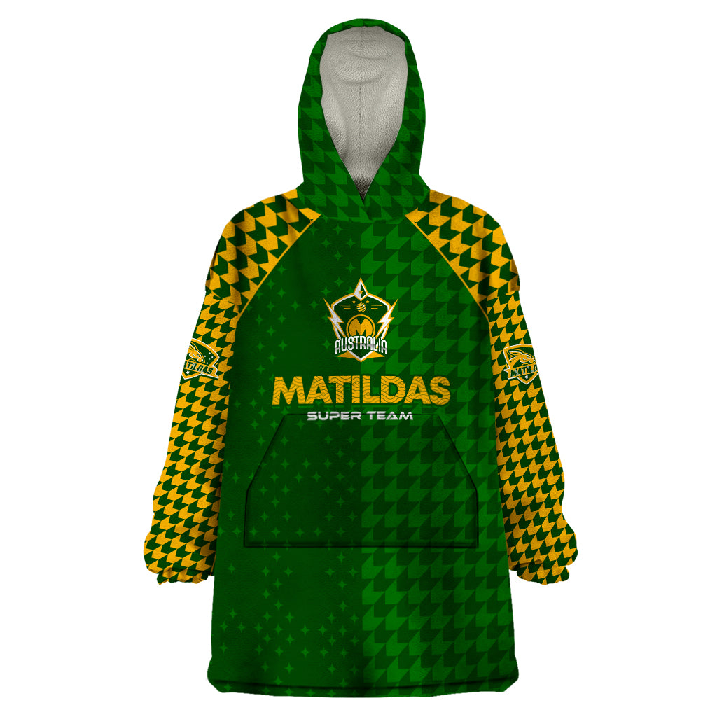 Personalised Australia Soccer Matildas Wearable Blanket Hoodie Super Team - Vibe Hoodie Shop