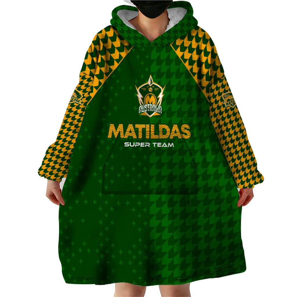 Personalised Australia Soccer Matildas Wearable Blanket Hoodie Super Team - Vibe Hoodie Shop