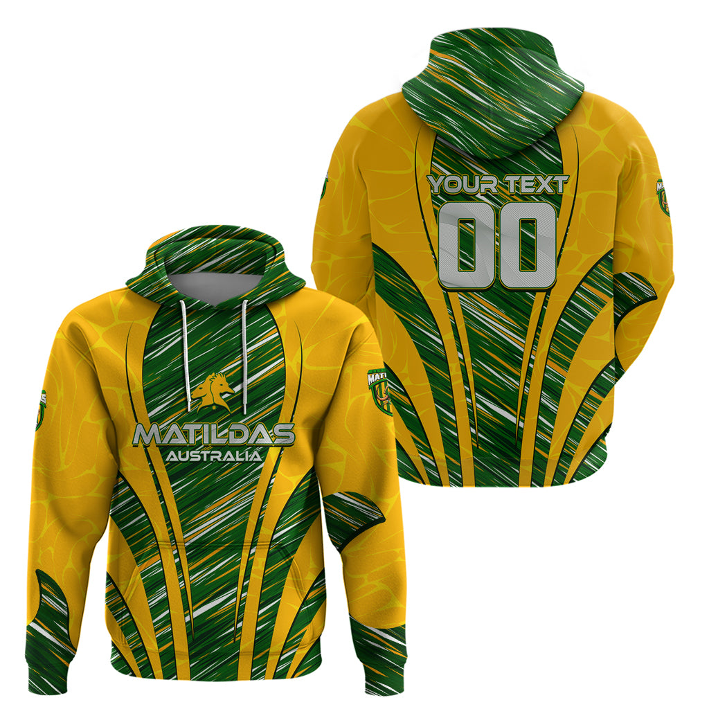 Personalised Australia Matildas Hoodie Abstract Line - Vibe Hoodie Shop