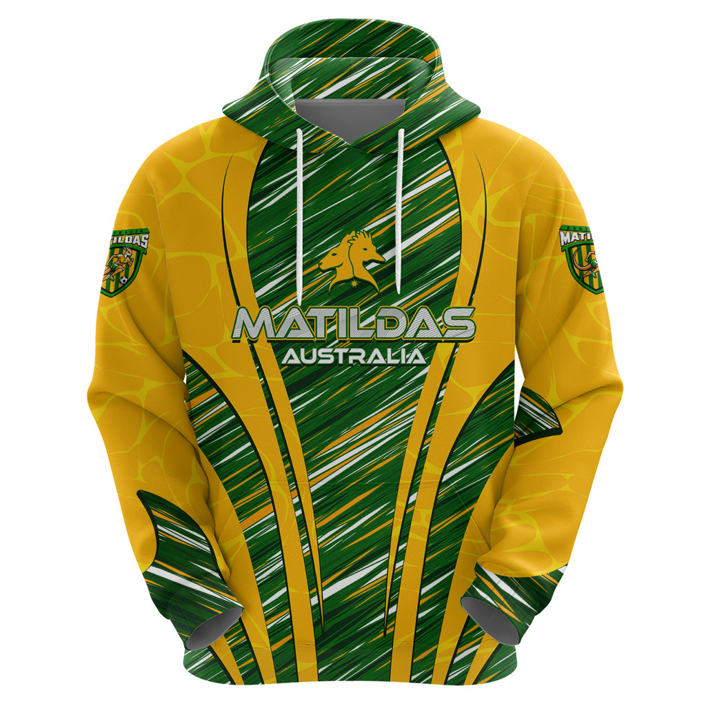 Personalised Australia Matildas Hoodie Abstract Line - Vibe Hoodie Shop