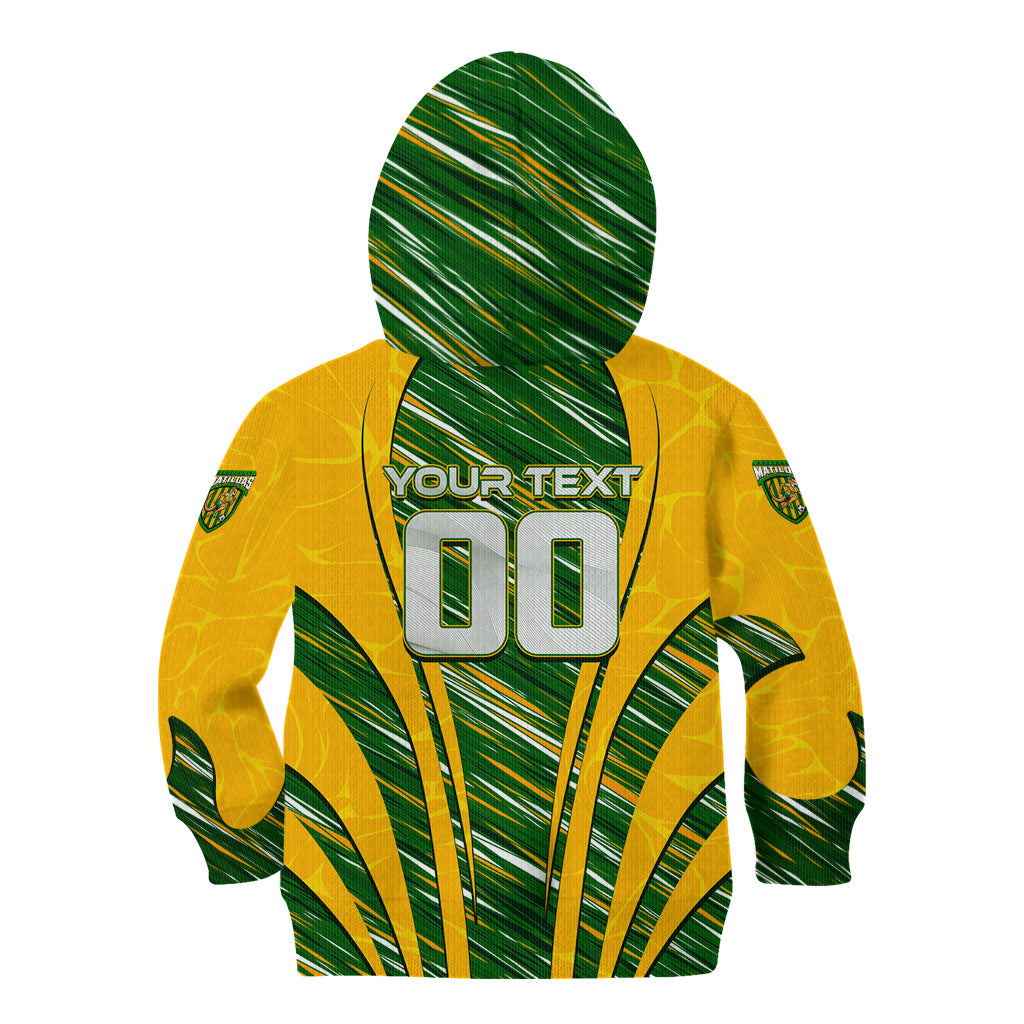 Personalised Australia Matildas Kid Hoodie Abstract Line - Vibe Hoodie Shop