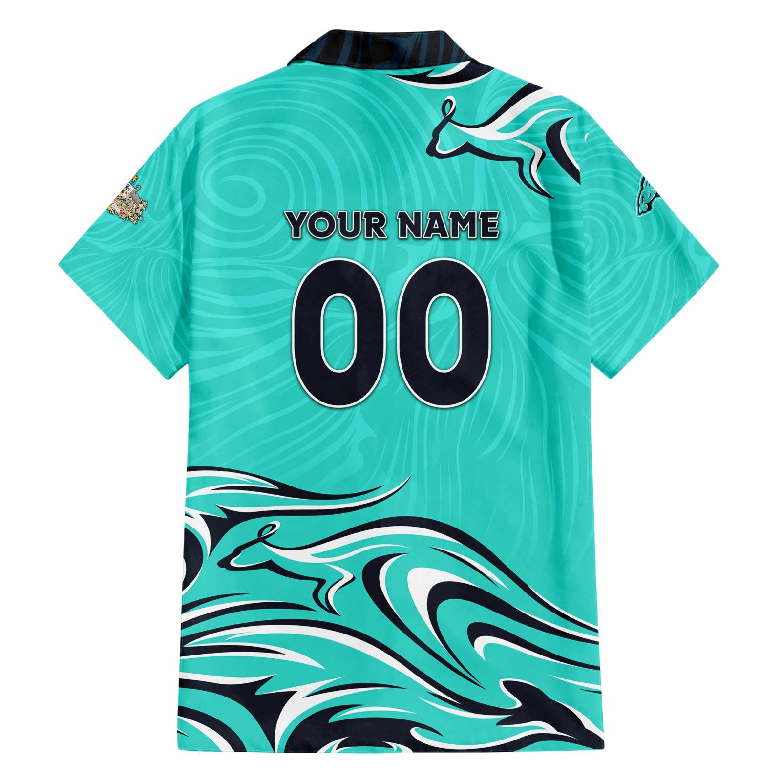 Personalised Australia Soccer Matildas Hawaiian Shirt Kangaroo Tornado Turquoise - Vibe Hoodie Shop