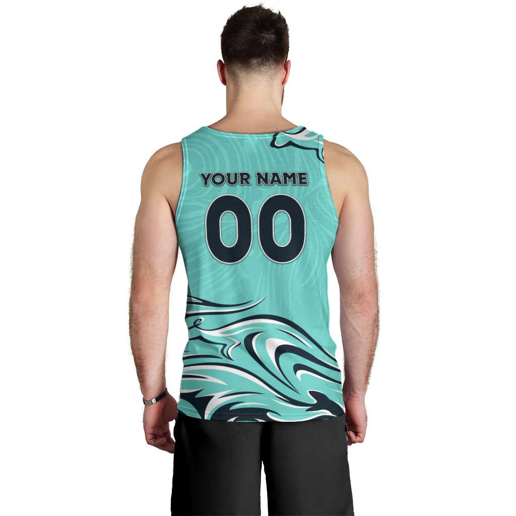 Personalised Australia Soccer Matildas Men Tank Top Kangaroo Tornado Turquoise DT02