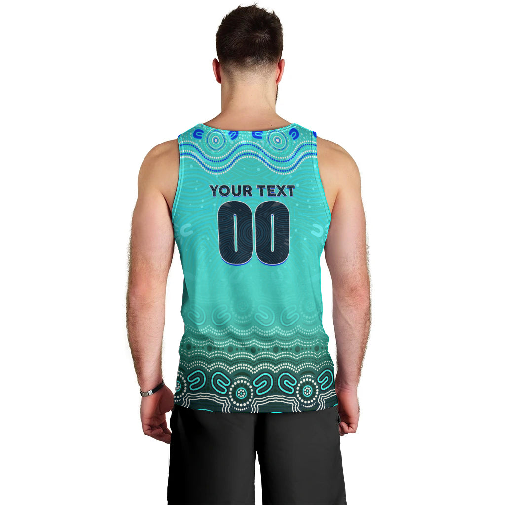 Personalised Australia Matildas Men Tank Top Tillies Aboriginal Simple Turquoise - Vibe Hoodie Shop