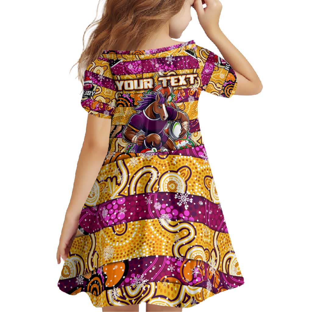 Custom Broncos Rugby Merry Christmas Family Matching Tank Maxi Dress and Hawaiian Shirt Indigenous Australian Art
