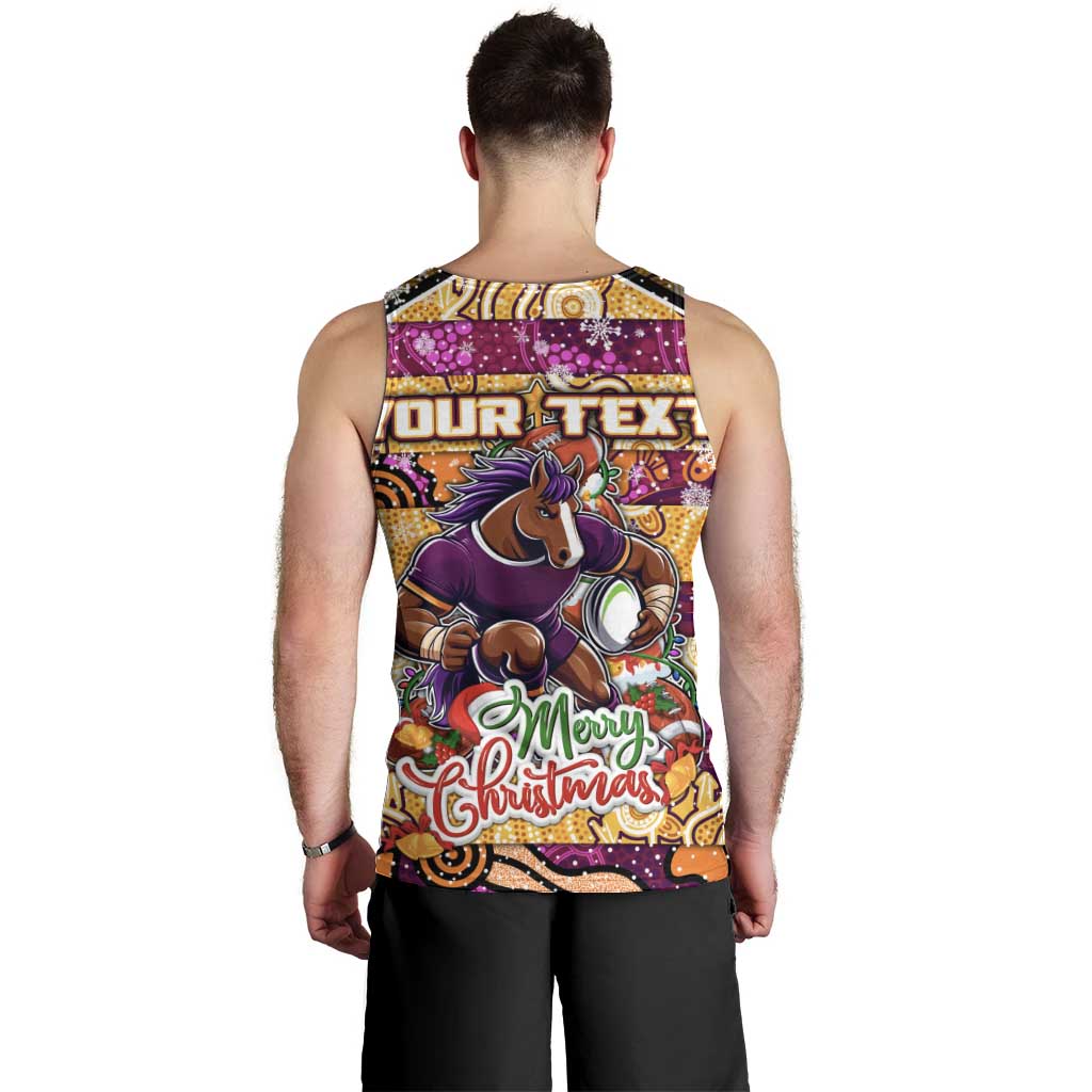 Custom Broncos Rugby Merry Christmas Men Tank Top Indigenous Australian Art - Vibe Hoodie Shop