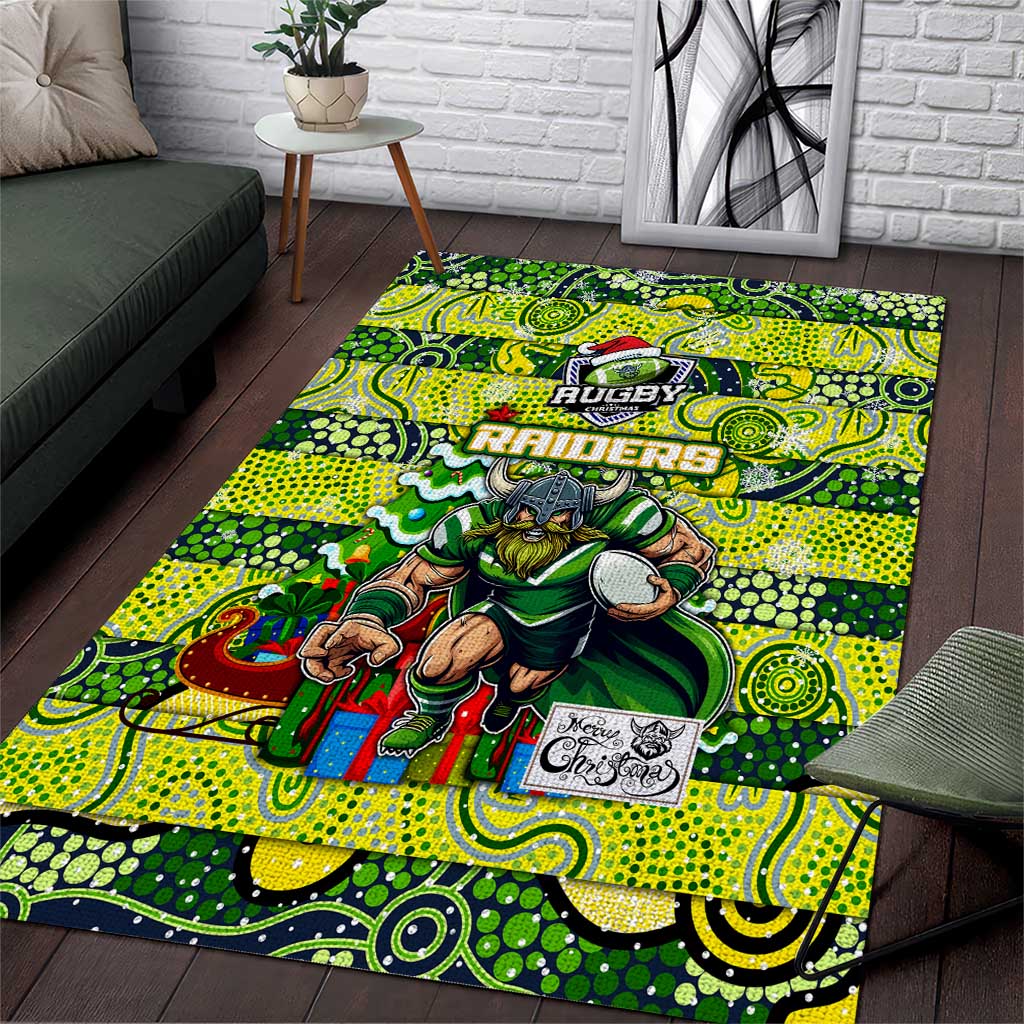 Raiders Rugby Merry Christmas Area Rug Indigenous Australian Art - Vibe Hoodie Shop