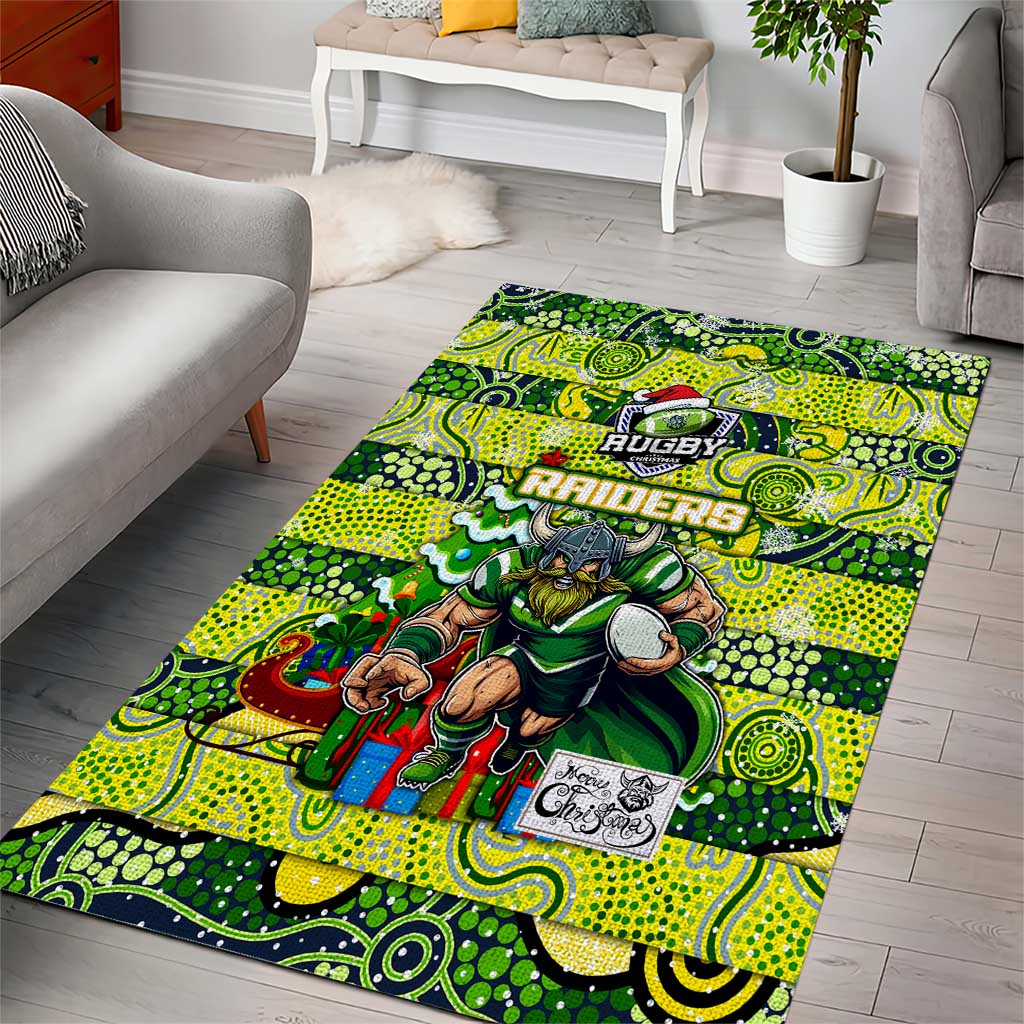 Raiders Rugby Merry Christmas Area Rug Indigenous Australian Art - Vibe Hoodie Shop