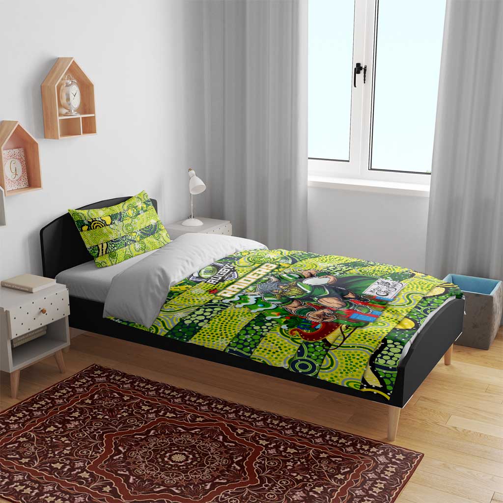 Raiders Rugby Merry Christmas Bedding Set Indigenous Australian Art - Vibe Hoodie Shop