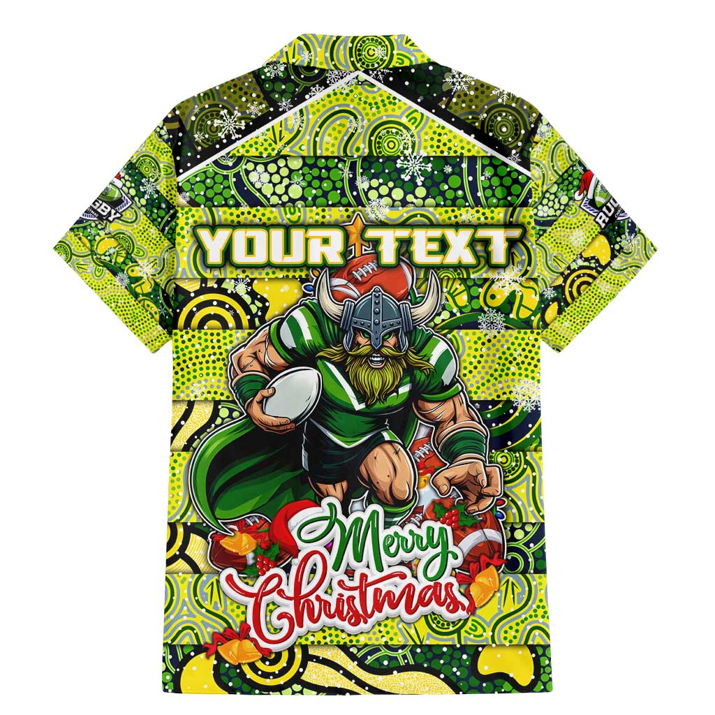 Custom Raiders Rugby Merry Christmas Family Matching Mermaid Dress and Hawaiian Shirt Indigenous Australian Art