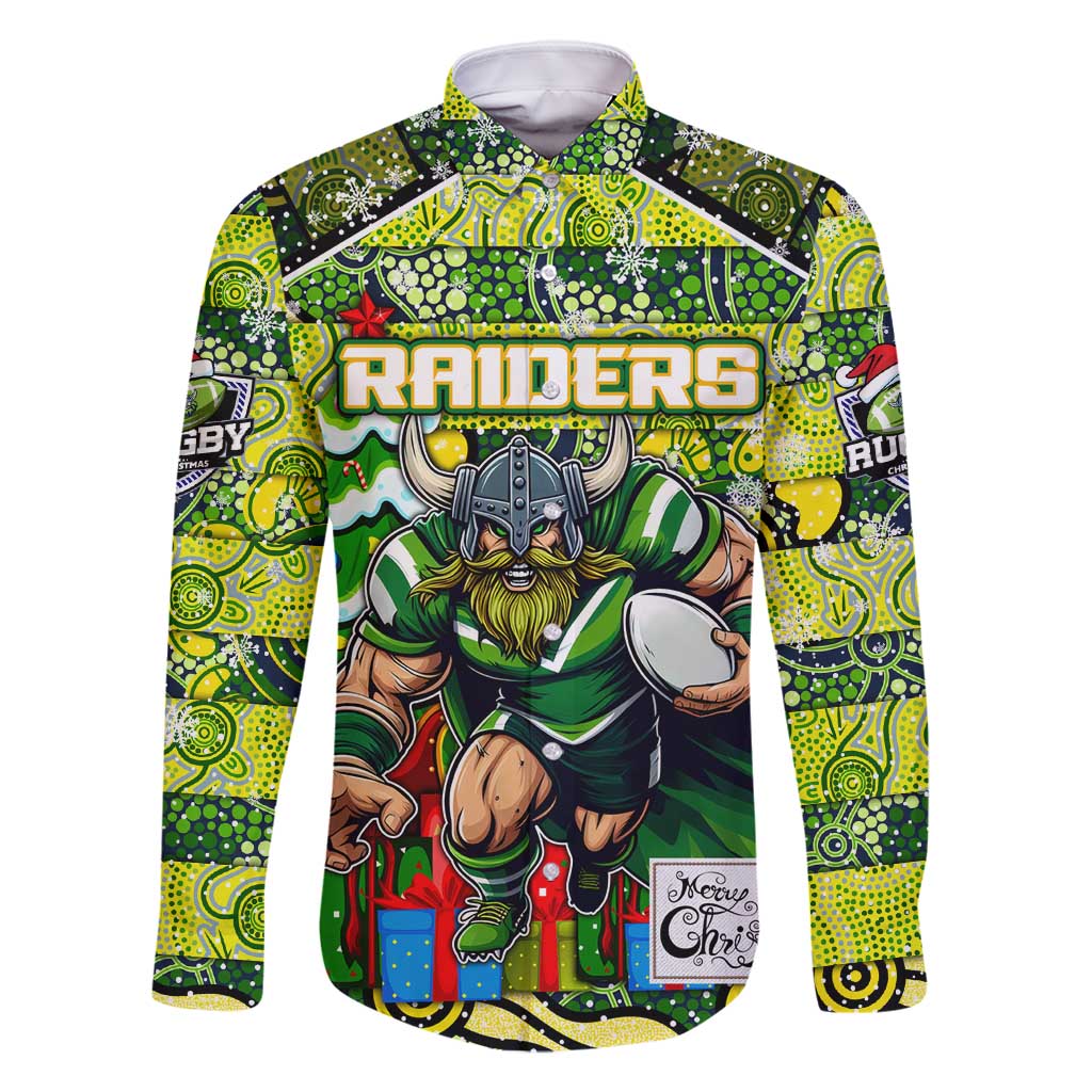 Custom Raiders Rugby Merry Christmas Family Matching Mermaid Dress and Hawaiian Shirt Indigenous Australian Art
