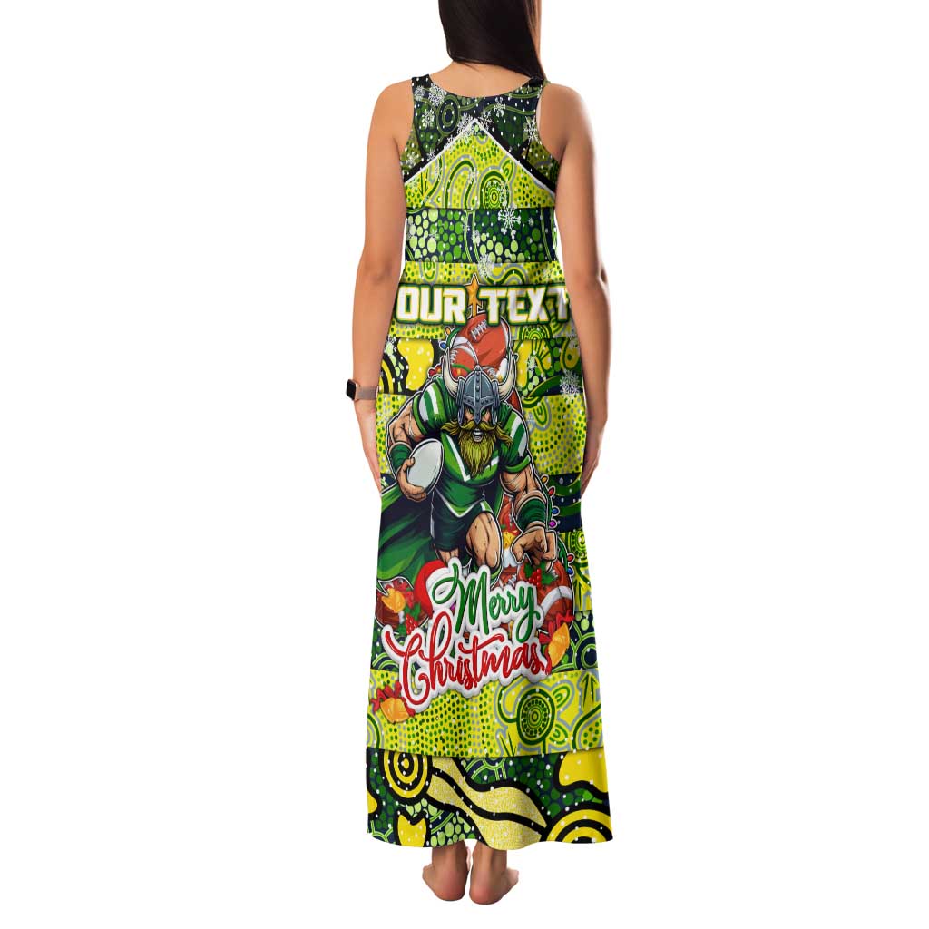 Custom Raiders Rugby Merry Christmas Family Matching Tank Maxi Dress and Hawaiian Shirt Indigenous Australian Art