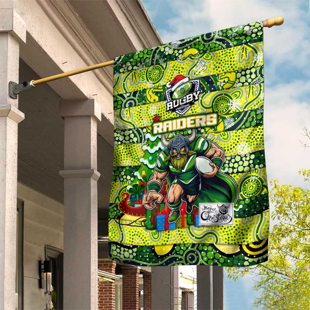 Raiders Rugby Merry Christmas Garden Flag Indigenous Australian Art - Vibe Hoodie Shop