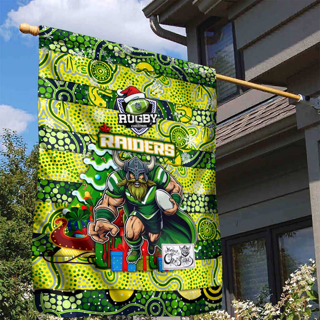 Raiders Rugby Merry Christmas Garden Flag Indigenous Australian Art - Vibe Hoodie Shop