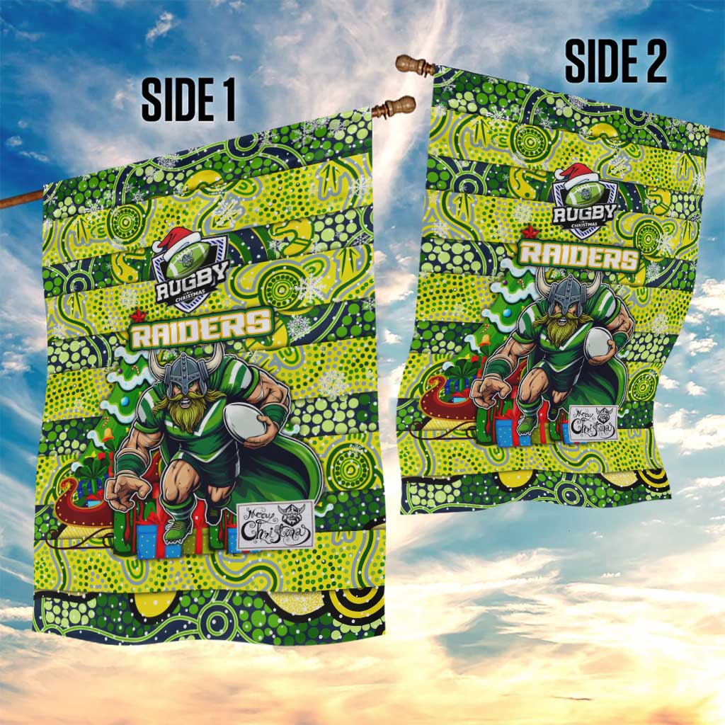 Raiders Rugby Merry Christmas Garden Flag Indigenous Australian Art - Vibe Hoodie Shop